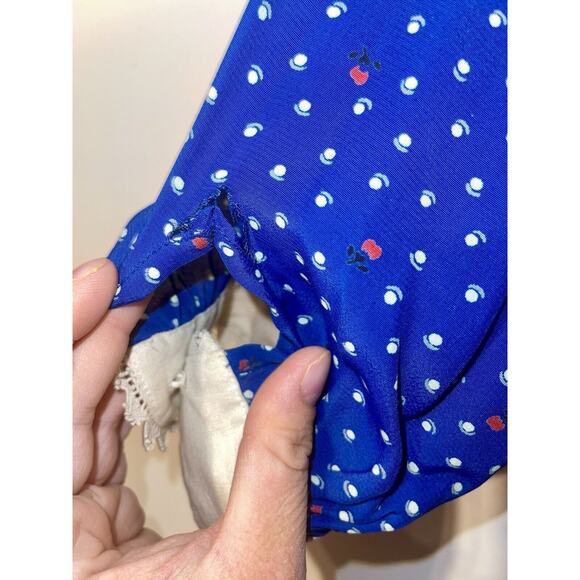 Vintage Blue Dress Polka Dots Peter Pan Collar Whimsical Rare Find - Picture 11 of 16